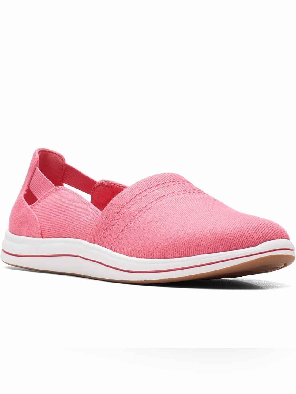 Clarks Women's Breeze Step Loafer, Bright Coral Canvas,W 6.5 NWT